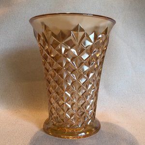 Sowerby Carnival Glass Marigold Color Vase Vintage
